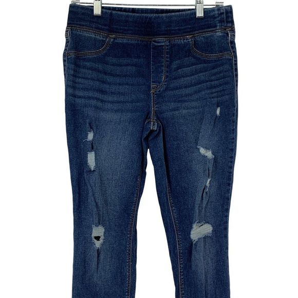 Old Navy Womens Rockstar Jegging Jeans Sz 8 Distress Skinny Pullon Elastic 2765 - Picture 2 of 9